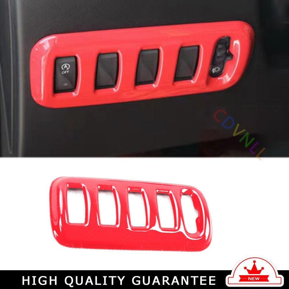 Headlight Button Frame Cover Trim Fit for Mercedes-Benz for SMART 15-2018 Bright Red