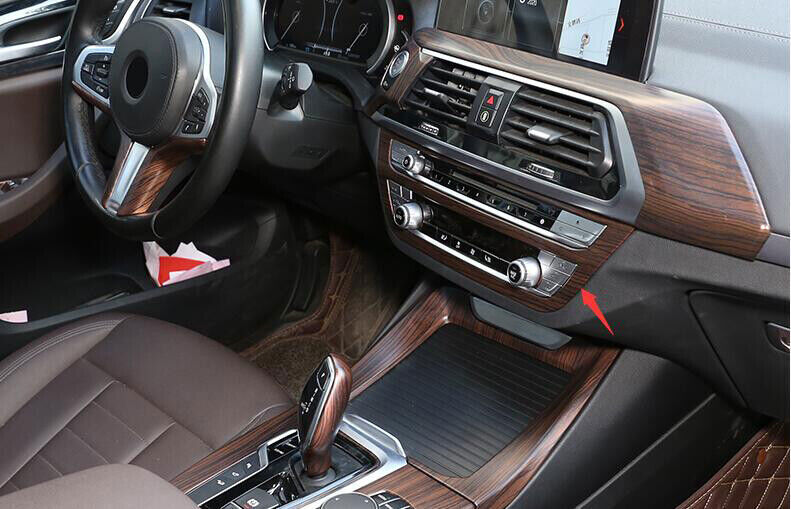 for BMW X3 G01 2018-2021 Pine Wood Grain Console AC Button Control Frame Trim 1P