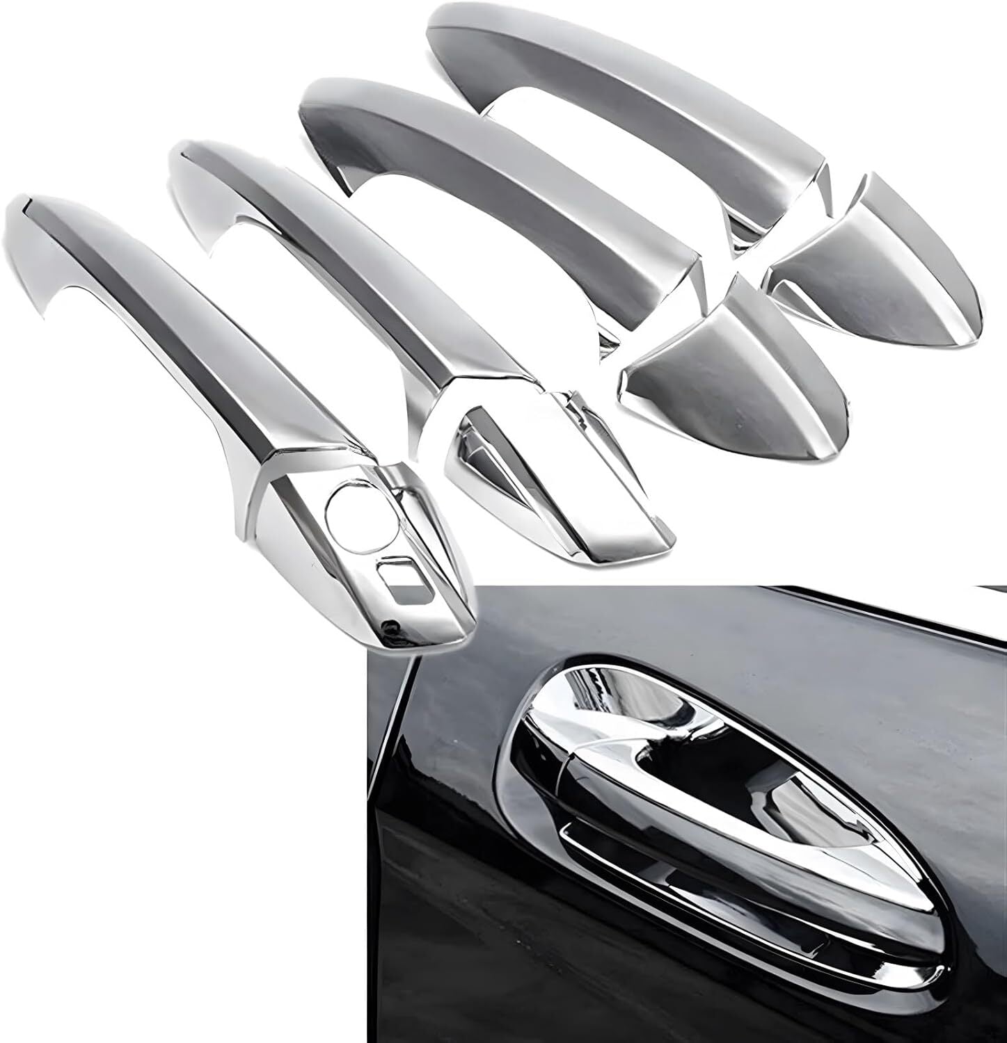 4-piece chrome door handle protector for E-Class, GLK, ML, CLA, C-Class, W204, W212- n