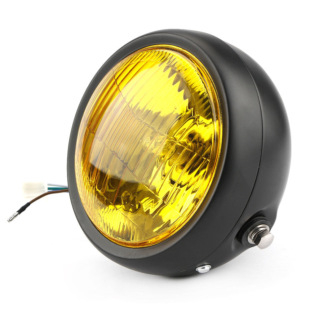 6.5 Motorcycle Headlight LED Lamp Hi/Low Bracket For Bobber Chopper Cafe Racer