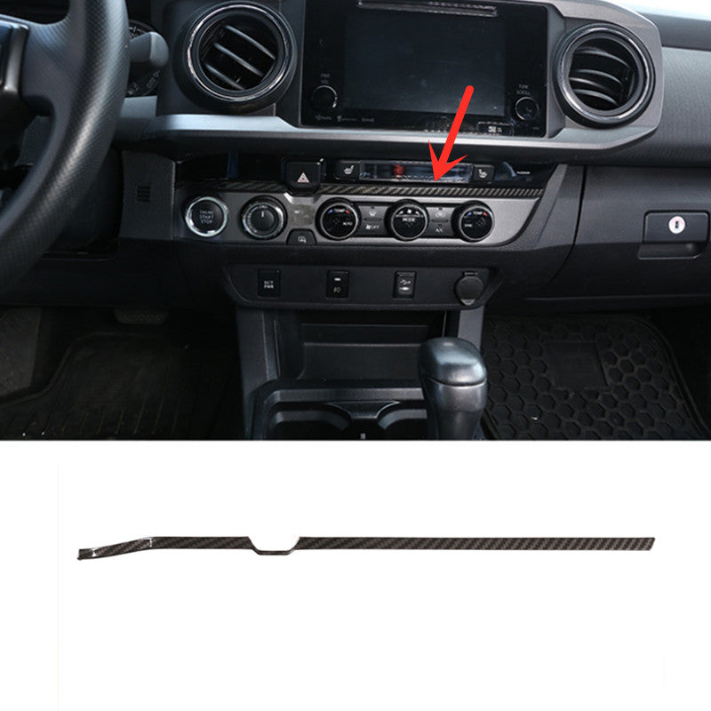 Carbon Fiber Dashboard Console Cover Trim 1pcs Fit For Tacoma 2016-2023 v
