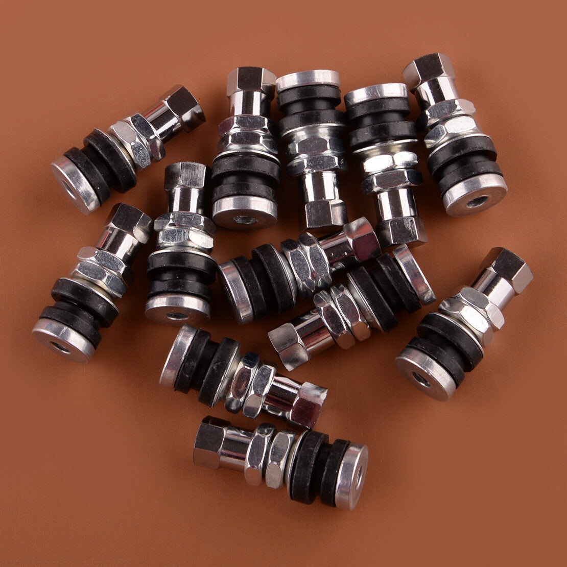 12x Short Metal Rod Wheel Tire Valve Stems Bolt For Motocycle ATV Trailer Car v