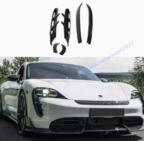 Carbon fiber front bumper air intake spoiler cover for Porsche Taycan 2020 - 2022