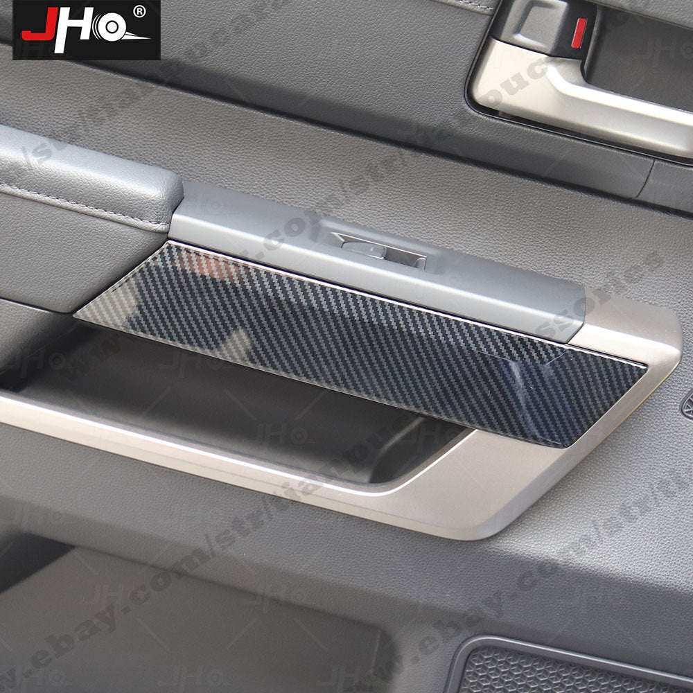 Carbon Fiber Grain Car Inner Door Panel Cover Trim Decor for Toyota Tundra 2022