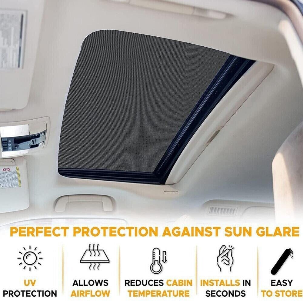 1x Car Sunroof Sunshade Mesh Sun-Shade Cover Protection Magnetic Net Mount Black n