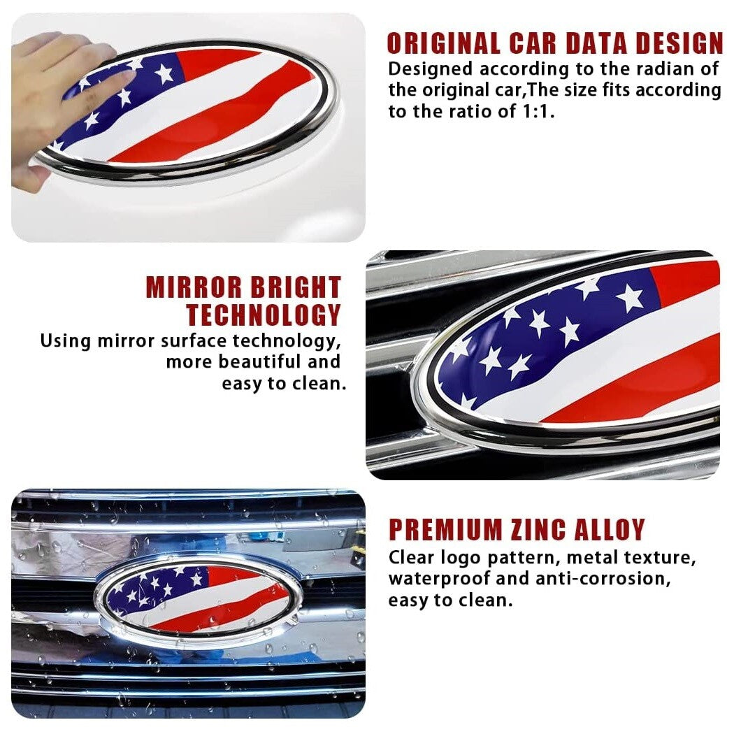 9inch  for ford  F150 Expedition Emblem US Flag Front Grille Decal Tailgate Badge