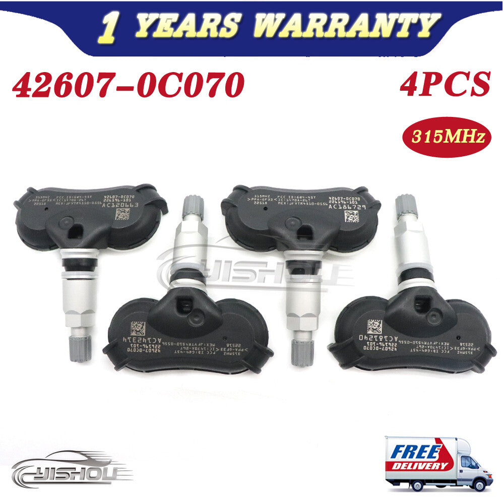 4PCS 42607-0C070 TPMS for TOYOTA for SIENNA TUNDRA Transmitter TIRE PRESSURE SENSOR