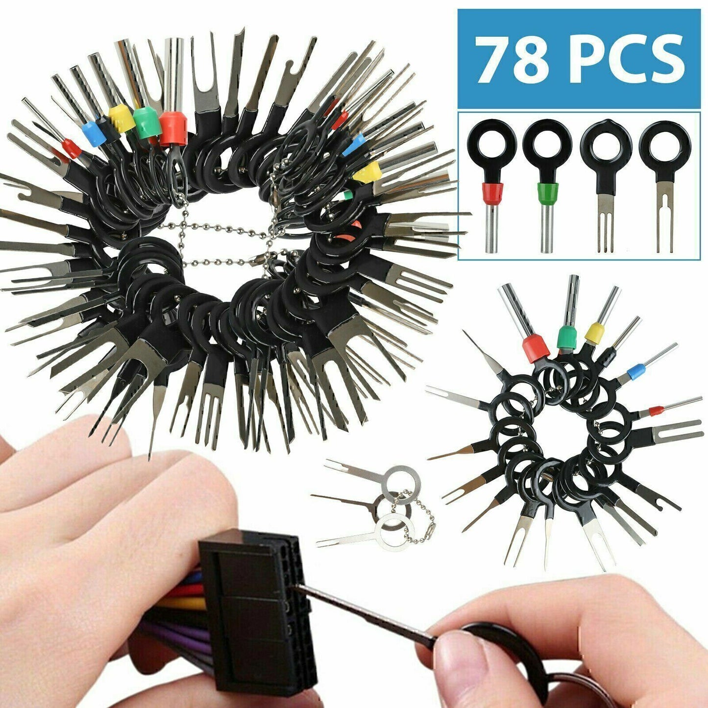 78Pcs Wire Terminal Removal Tool Car Electrical Wiring Crimp Connector Pin Kit