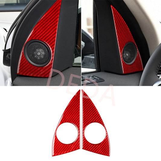 Red Carbon Fiber A Pillar Speaker Cover for Land Rover Discovery Sport 2015-2019