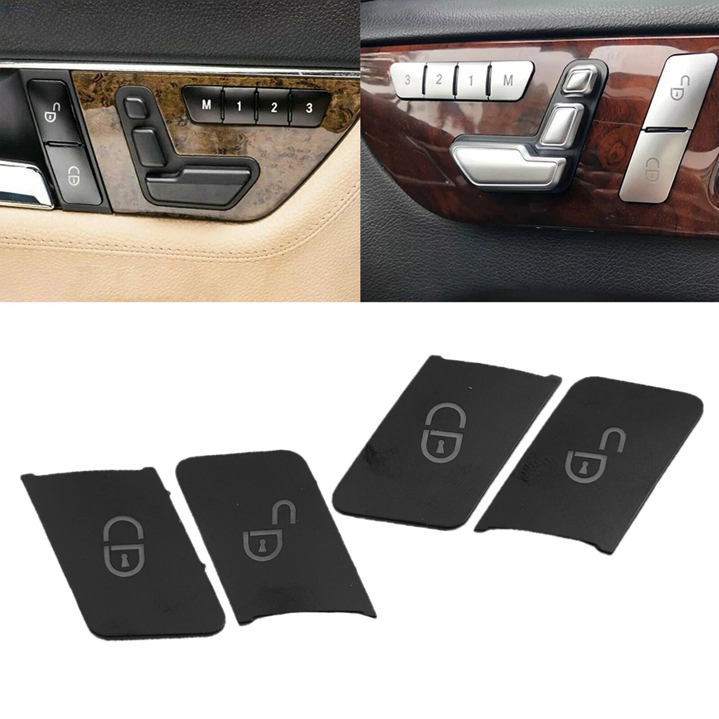 Car Door Lock-Unlock Switch Button Cover for Mercedes for Benz C E W204 W212 v