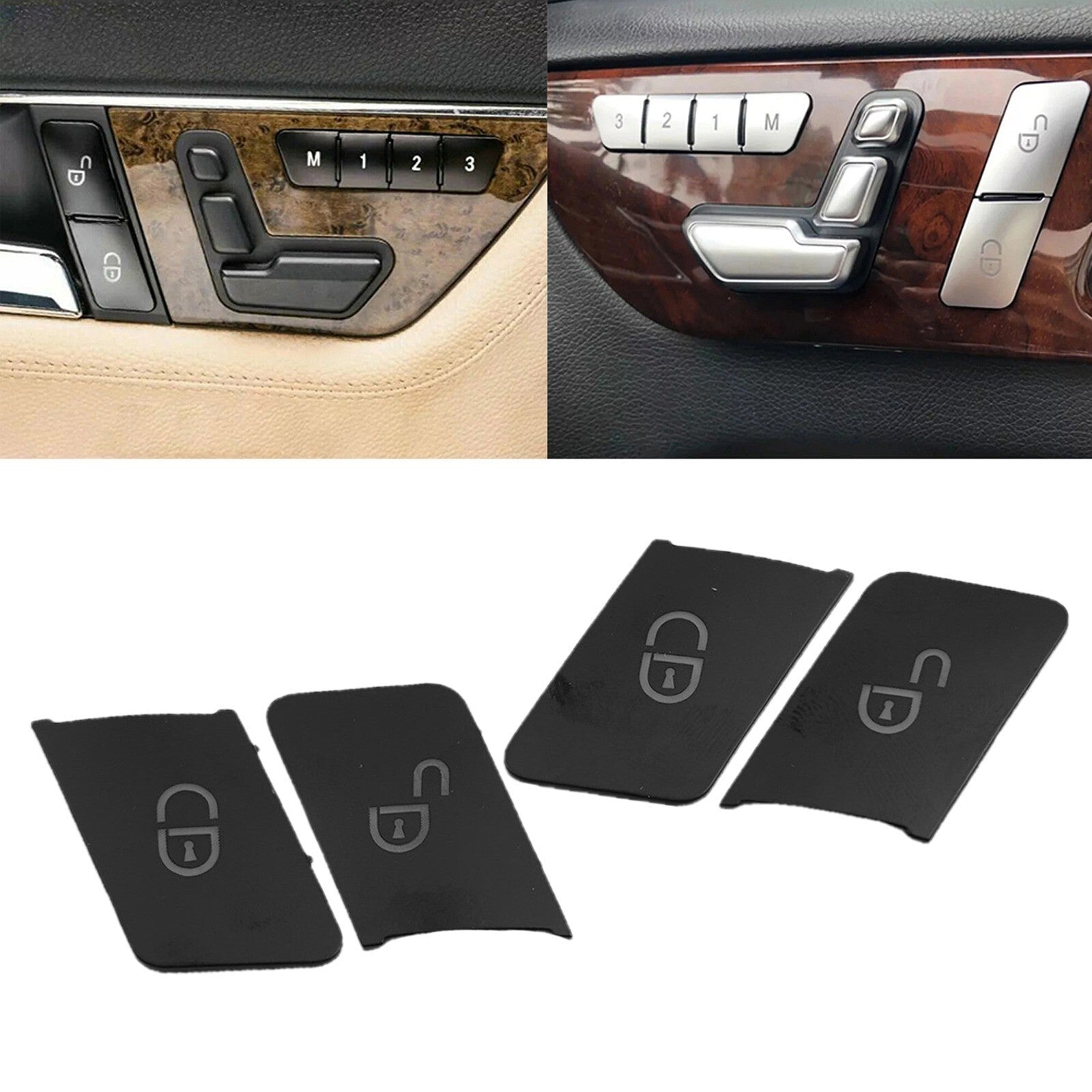 Car Door Lock-Unlock Switch Button Cover for Mercedes for Benz C E W204 W212 v