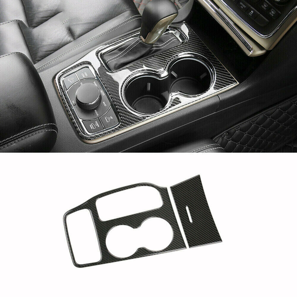 Real Carbon Fiber Gear Shift Panel Cover Trim for Jeep Grand Cherokee 2016-2018