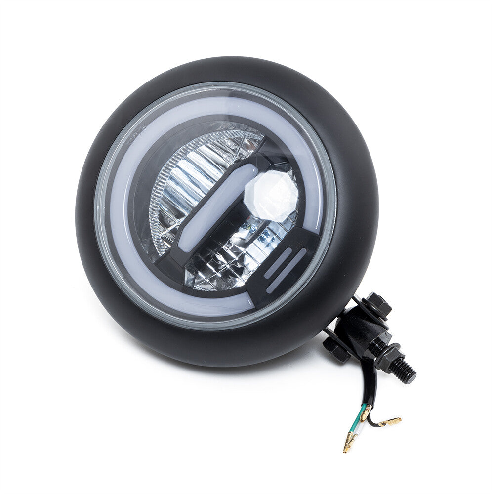 Black LED Hi/Lo Beam Headlight DRL Lamp for Harley Cruiser Chopper Bobber Custom Q