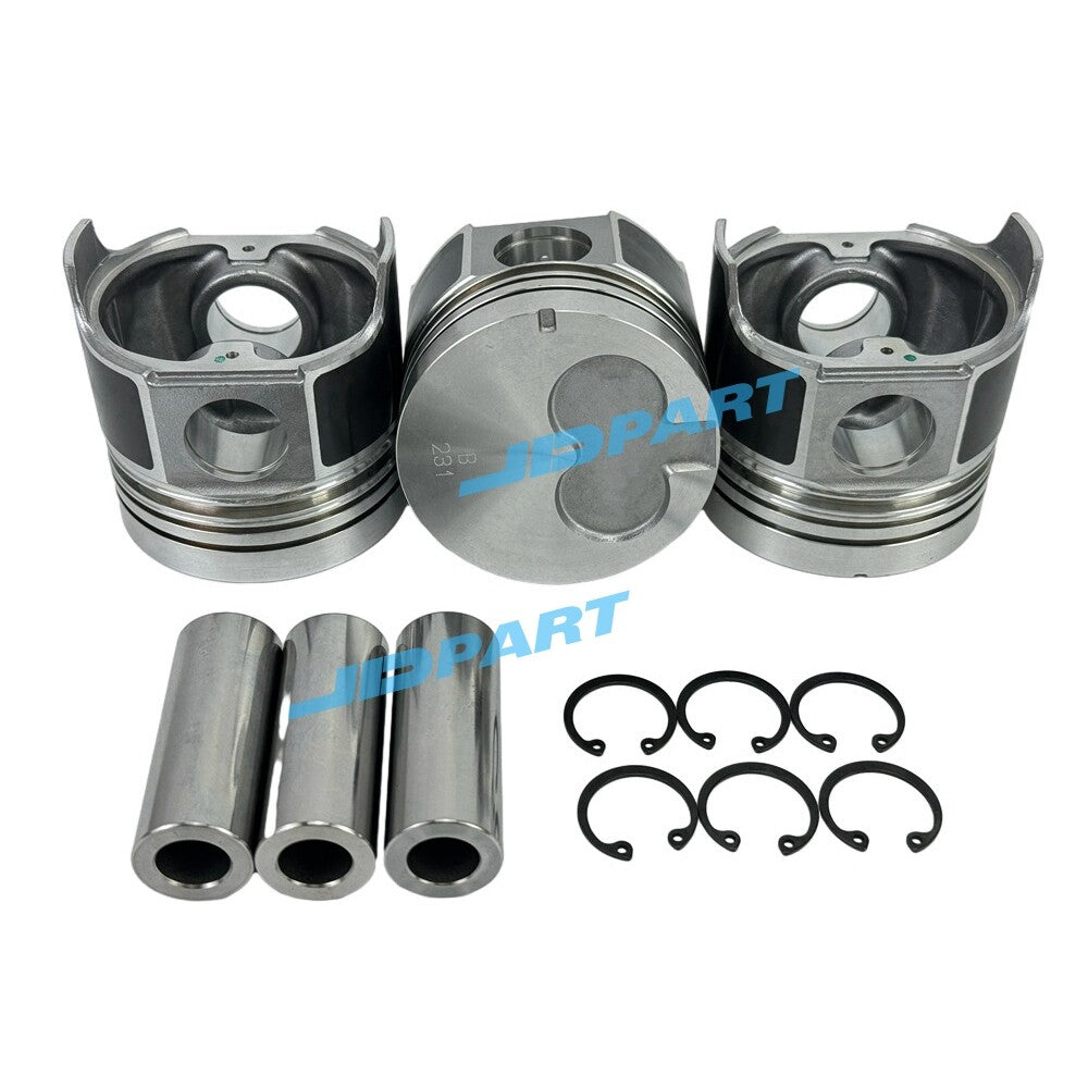 3-piece piston kit for Isuzu 3AE1 excavator engine parts -