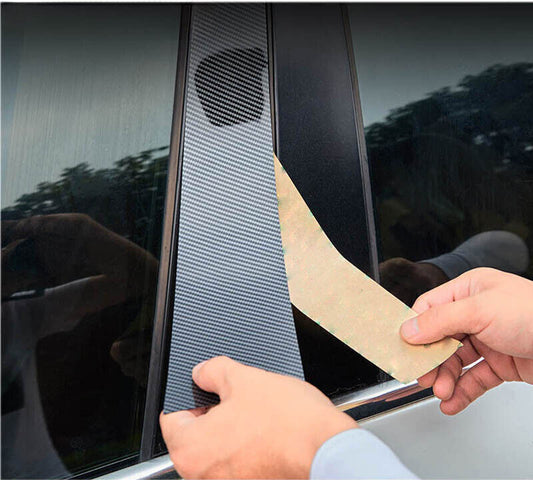 Carbon Fiber Look Pillar Posts Door Window Molding Trim for Honda Accord 13-2017