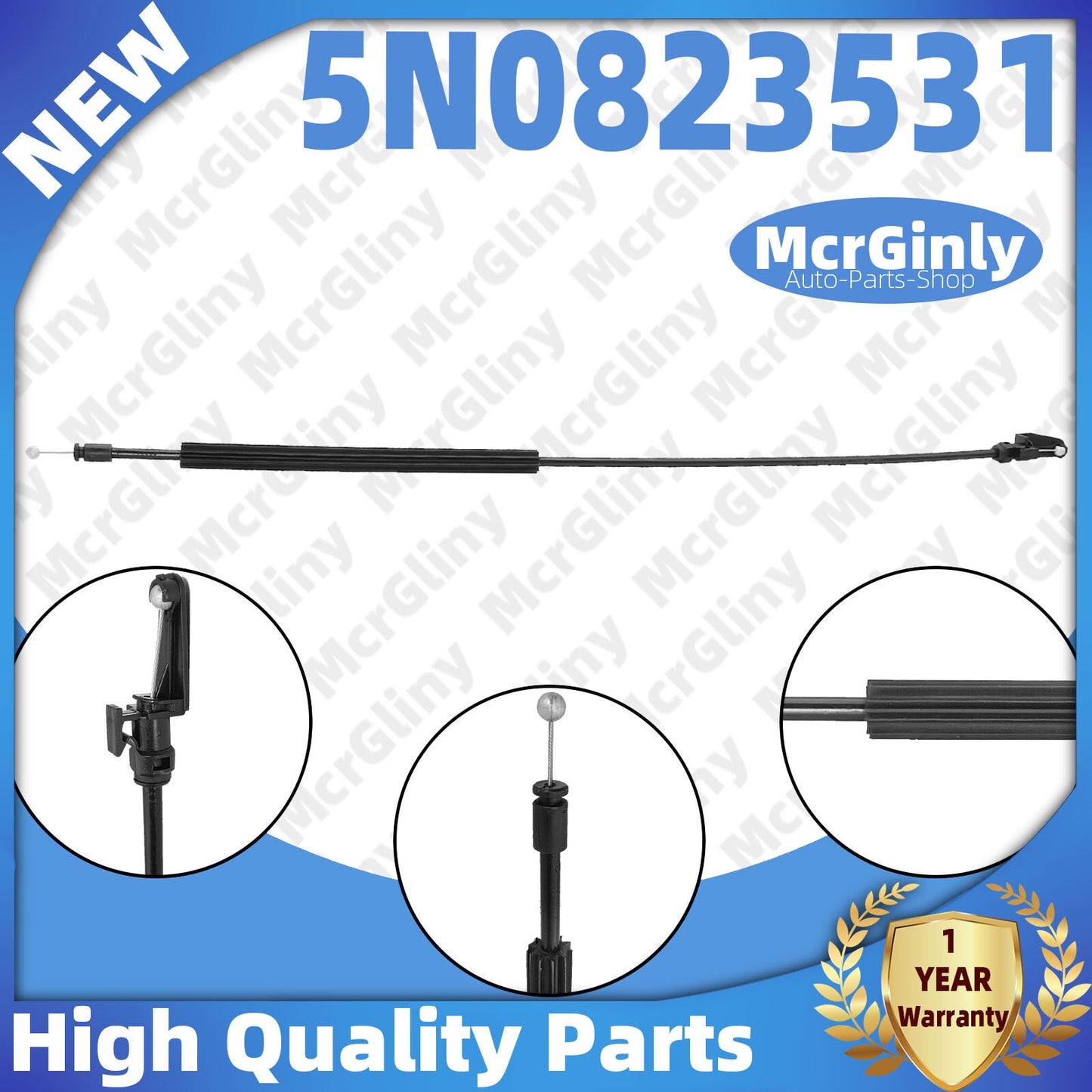 Range hood latch release cable 5N08233531, suitable for Tiguan models from 2008 to 2018. n