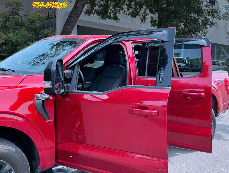 for Ford F-150 2021-2024 Smokey Window Visors Rain Sun Guard Vent Shields Covers