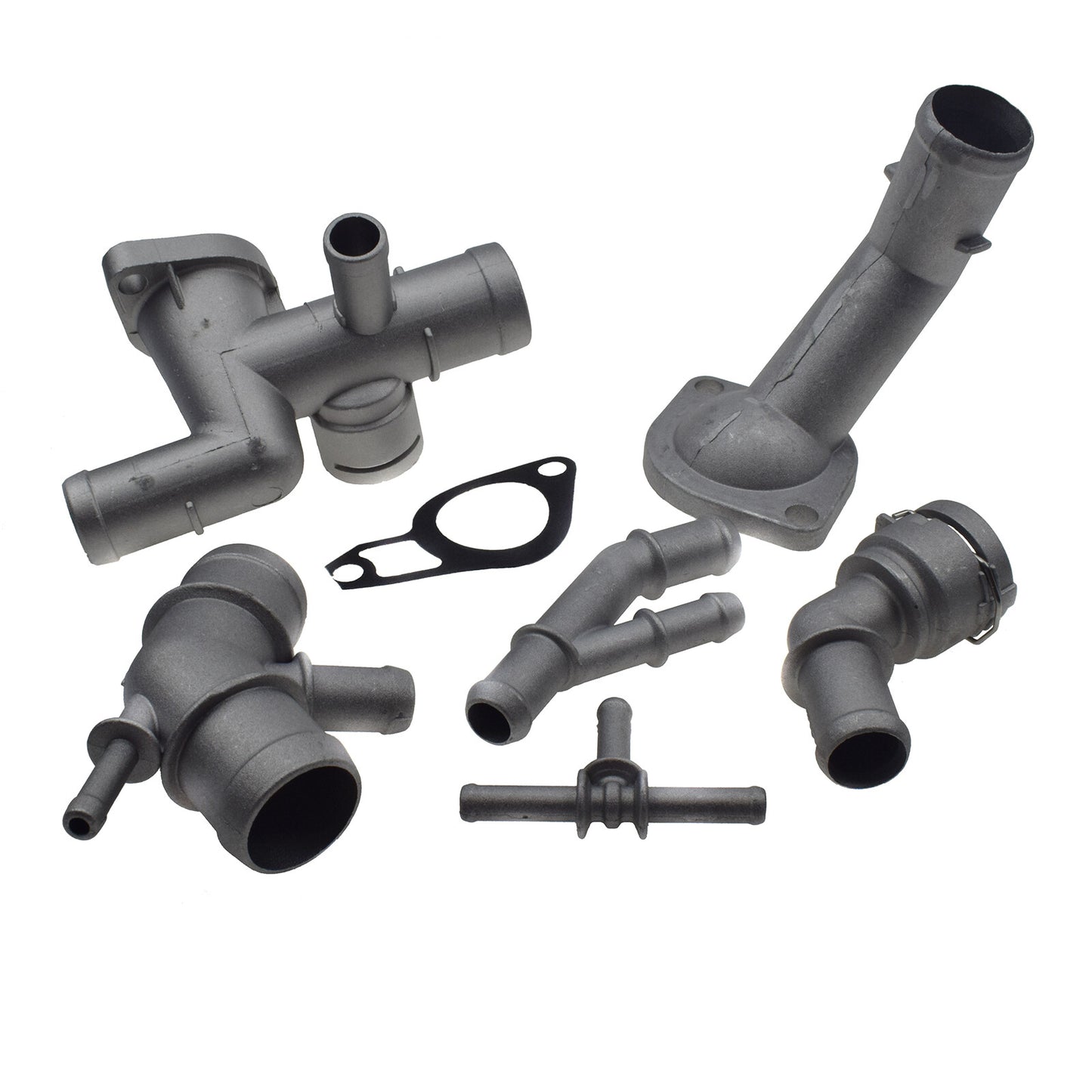 6-Piece Aluminum Coolant Flange Upgrade Kit for Golf MK4 for Jetta GTI 1.8T (May 2000) n