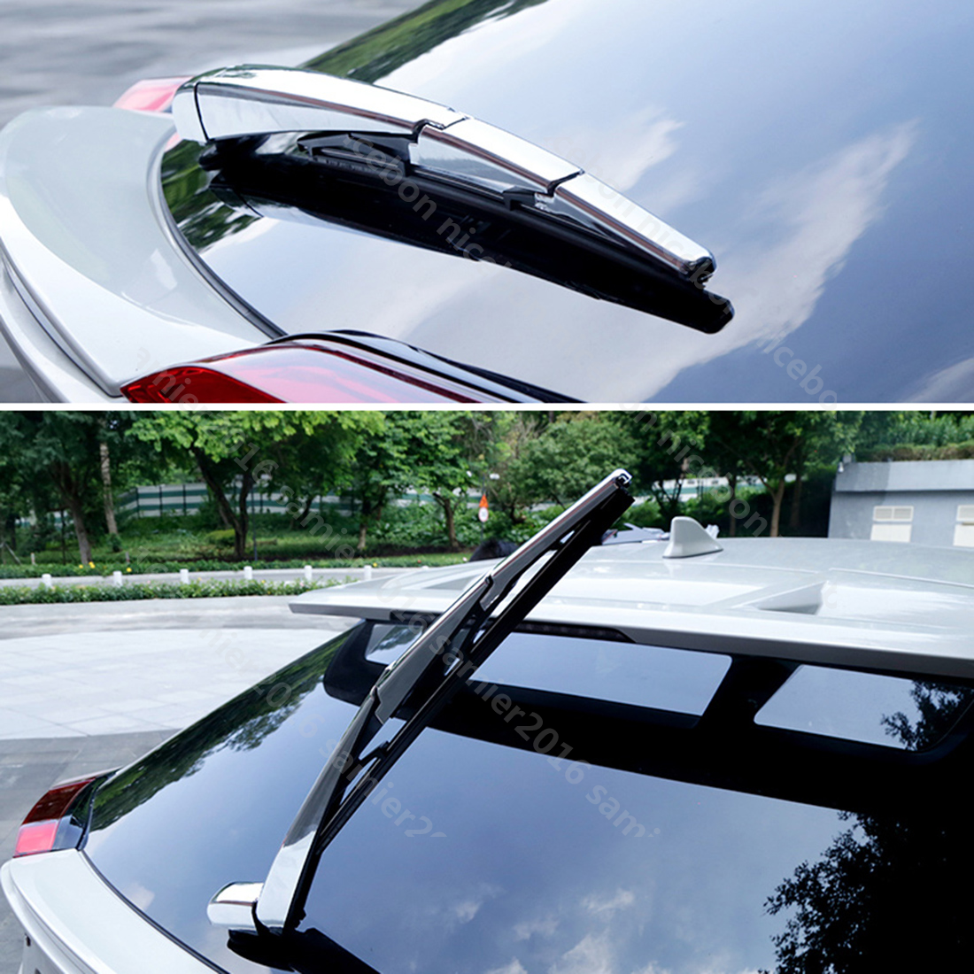 Chrome Exterior Rear Window Wiper Cover Trim Decorate for Toyota C-HR 2017-2022