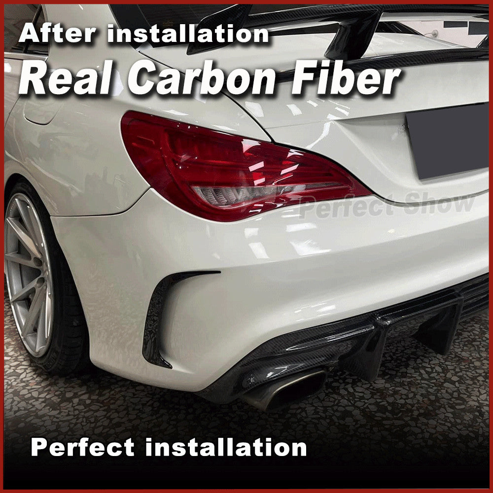 REAL CARBON Rear Bumper Fender Vents Fins for BENZ C117 CLA250 CLA45 2013-19
