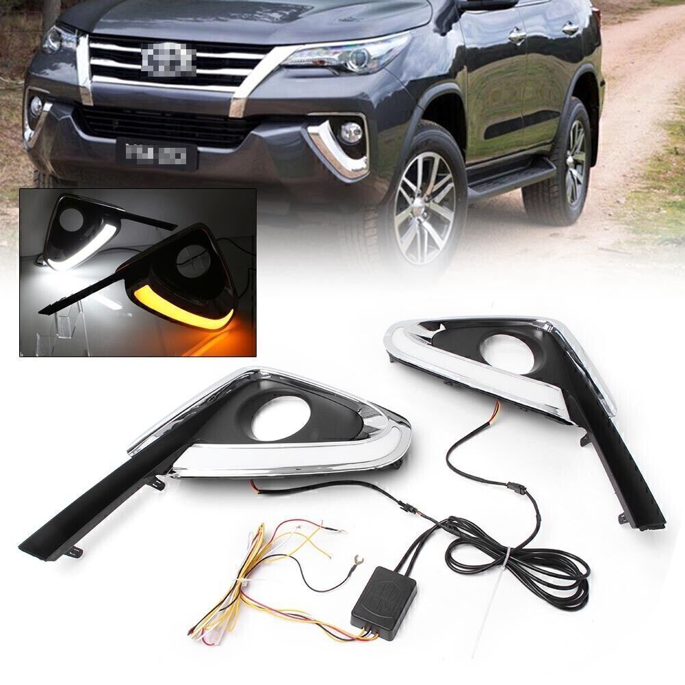 LED Daytime Running Light DRL Fog Driving Lamp Fit for TOYOTA Fortuner 2015 2016 New