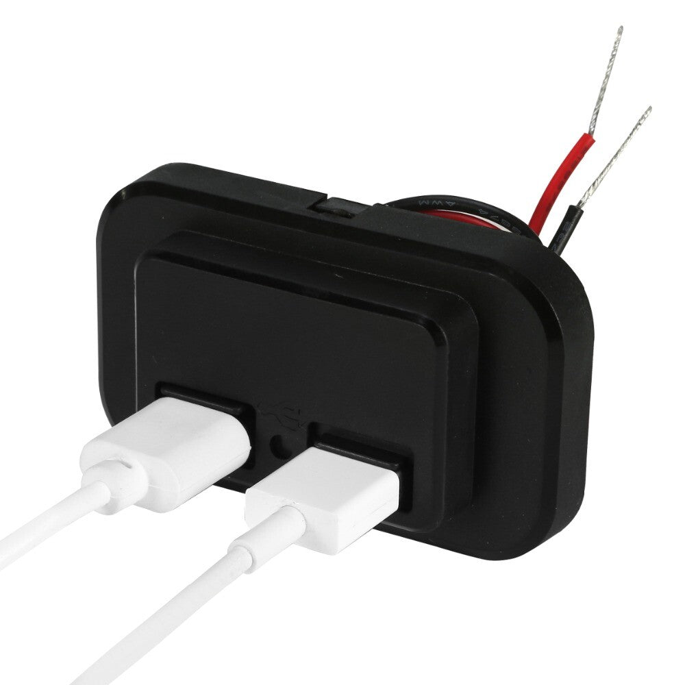 Car Dual USB Fast Chargering Socket Power Adapter Outlet LED Accessories