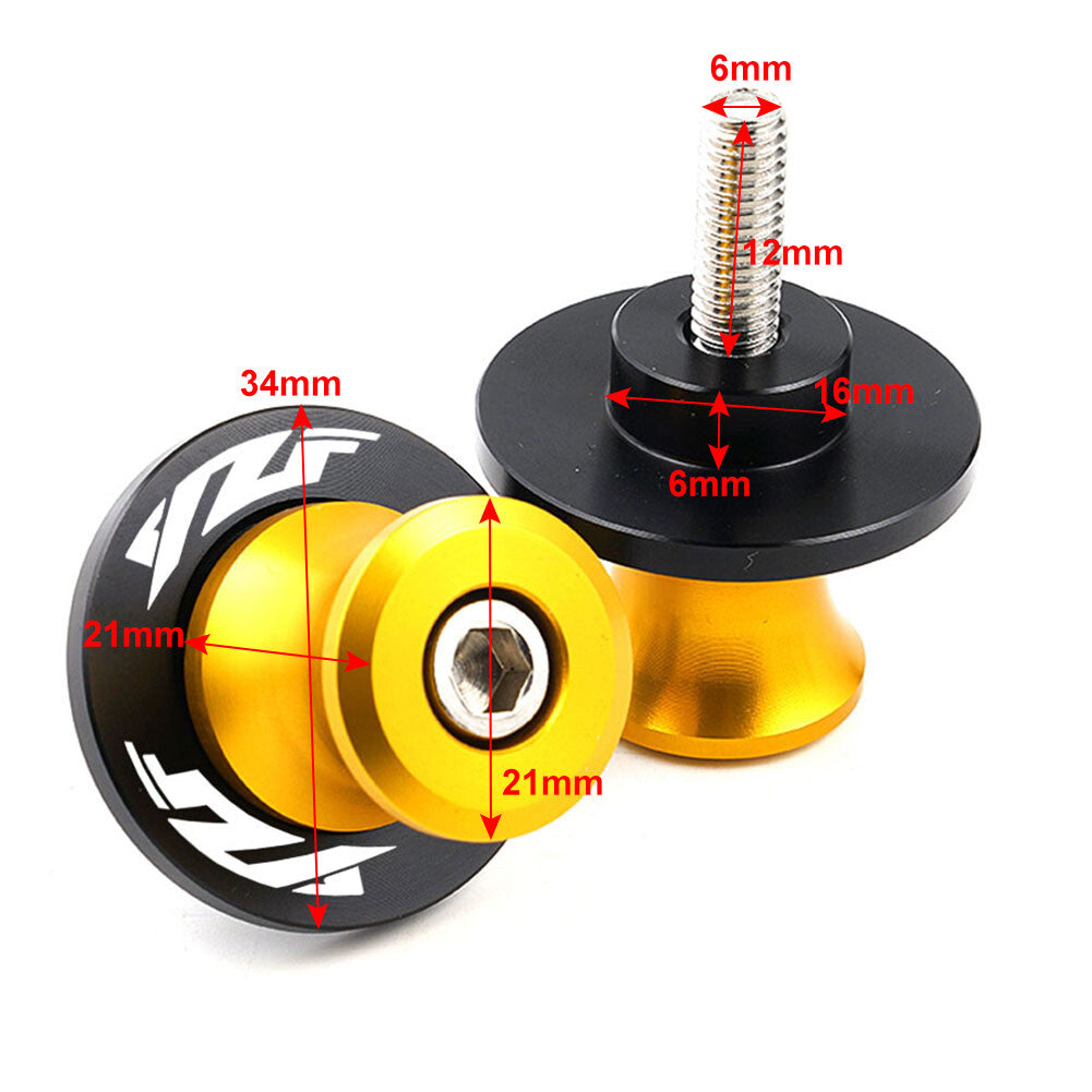 for Yamaha YZF R1 R3 R6 Silver Motorcycle Swingarm Spools Stand Screws Slider