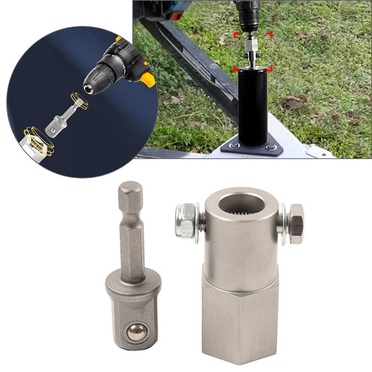 Trailer Jack Crank Handle Cordless Drill Adapter W/ 1/2 Inch Socket Adapter Bit
