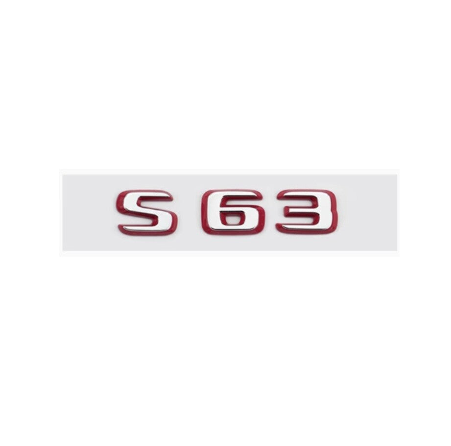 Letter Trunk Emblem Rear Badge Silver Red for MB AMG S63 S E Performance