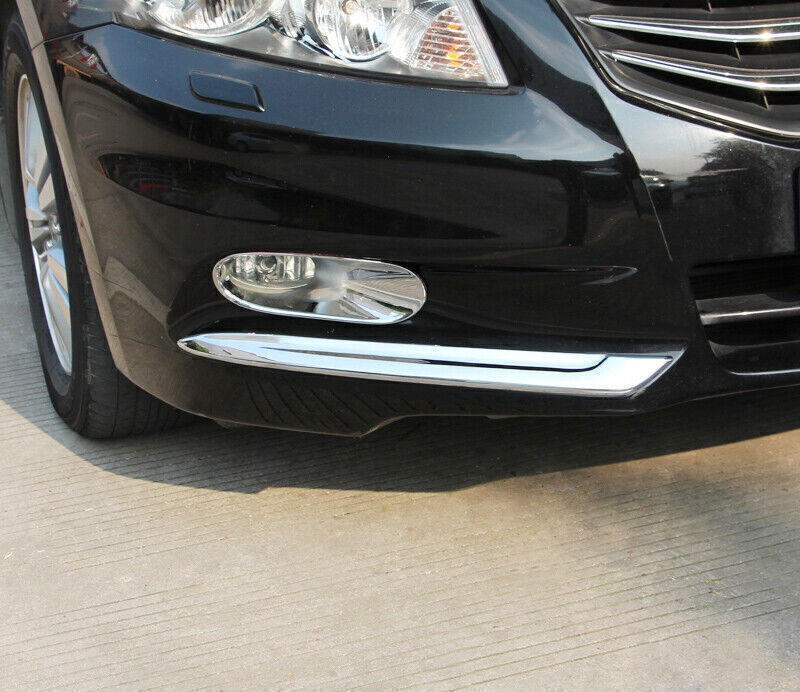 for Honda Accord 8th 2011-2013 Silver Front Bumper Fog Light Strip Cover Trim 2X