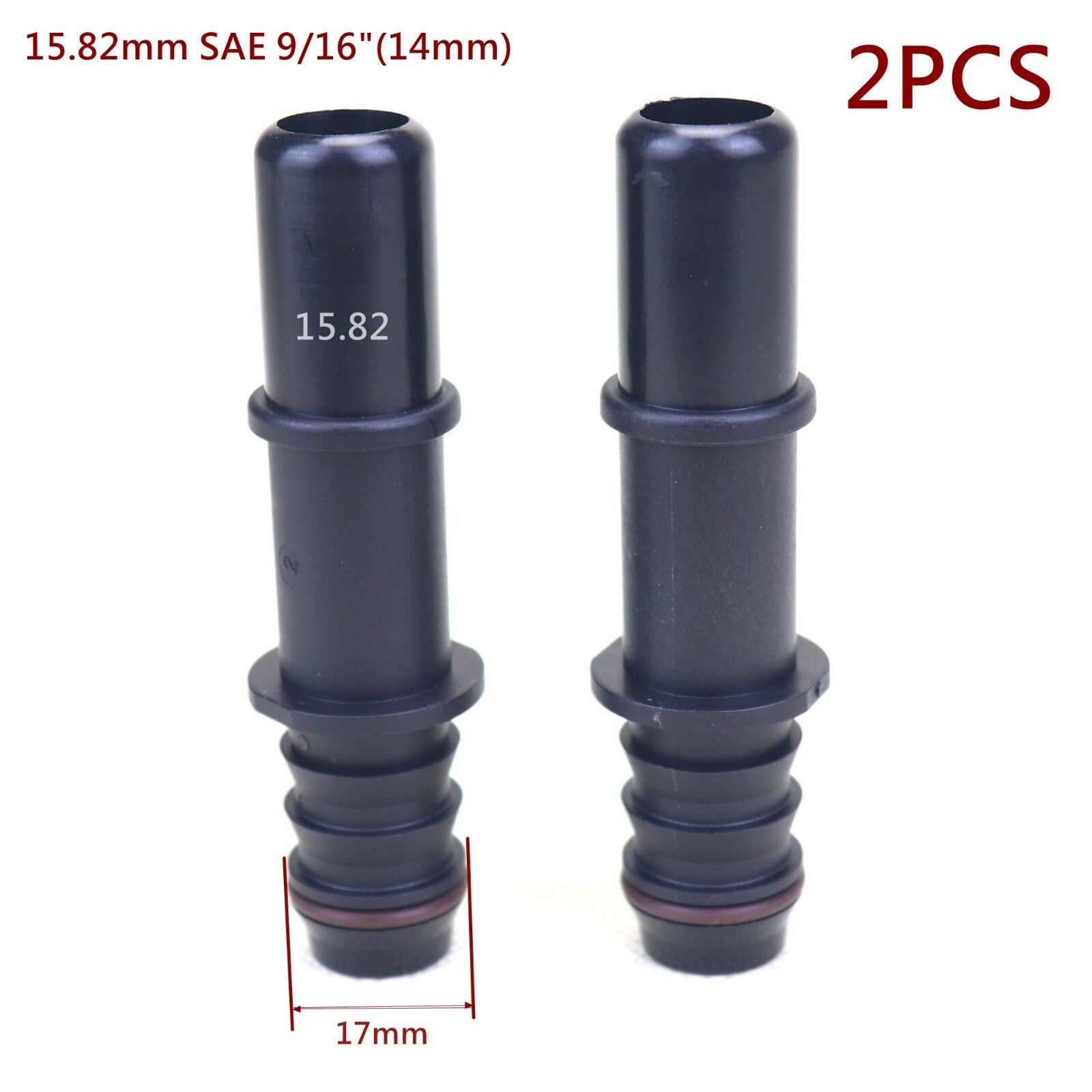 2-Pack 15.82mm ID14 Automotive Fuel Line Hose Quick Release Male Connector