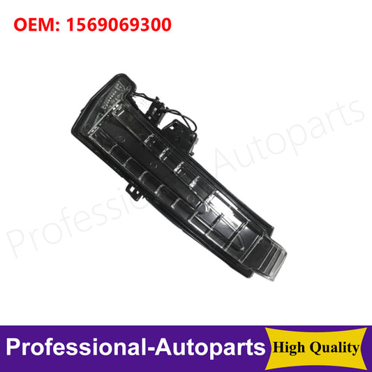 The sequential flashing turn signals on the left side mirror are applicable to the for Mercedes EC-Class. (09-15)