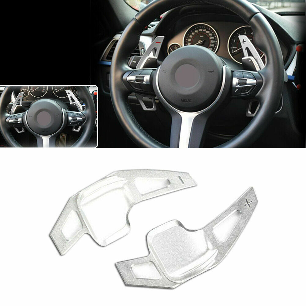Silvery Steering Wheel Gear Shift Paddle ExtenED for BMW 3 F30 5 Series F10 F18