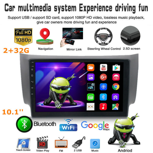 10.1-inch automotive quad stereo unit 2+32G for Sentra 12-18 radio, GPS, WIFI, 3G, 4G, DAB- n
