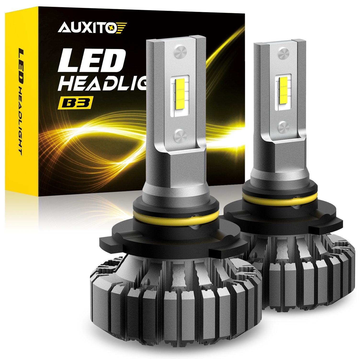 2 Pack 9005 HB3 LED Headlight High Low Beam or Fog Light 120W 20000LM Fanless Kit - v