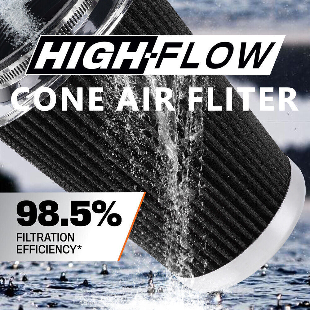 BK Universal Clamp On Cone High Flow Air Intake Filter 9 Tall 3 3.5 4 Inlet Q