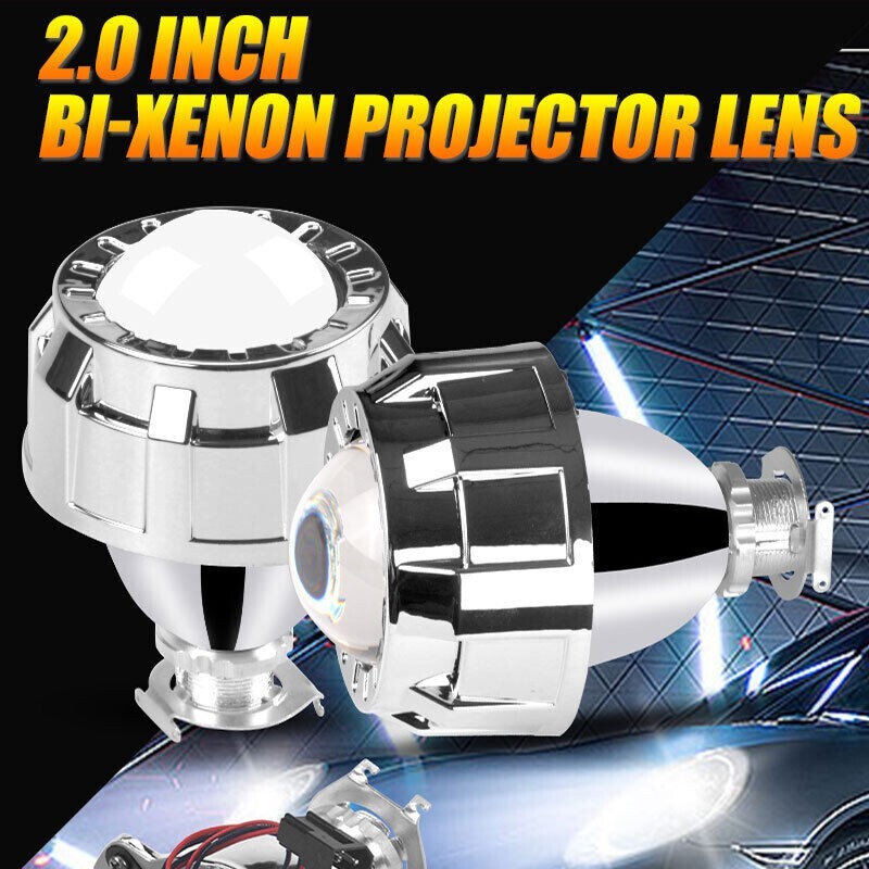 2x 2.0 for Mini HID Bi-xenon Projector Lens LHD Headlight w/ Shroud Hi-Low Retrofit n