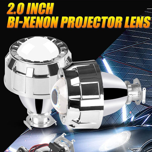 2x 2.0 for Mini HID Bi-xenon Projector Lens LHD Headlight w/ Shroud Hi-Low Retrofit n