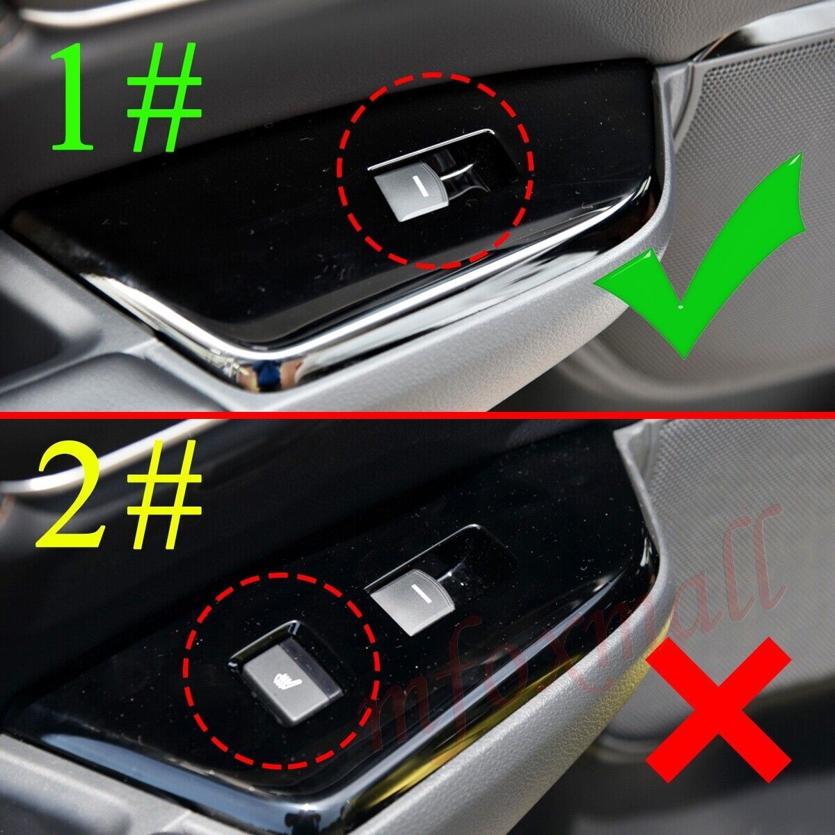 4-Piece Carbon Fiber Black Car Door Switch Panel Cover Lock Trim for Honda CRV 17-22- n