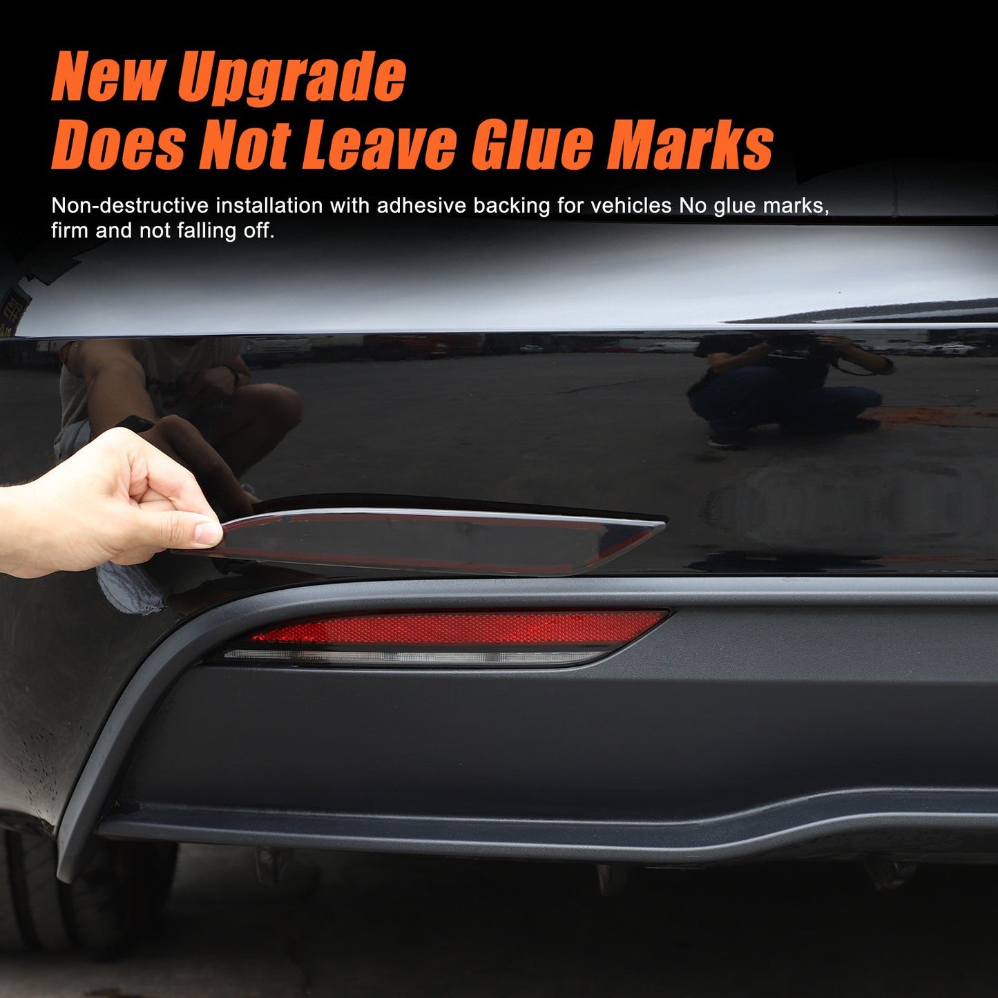 Black rear fog light cover trim border for Model 3 Highland 2024- n