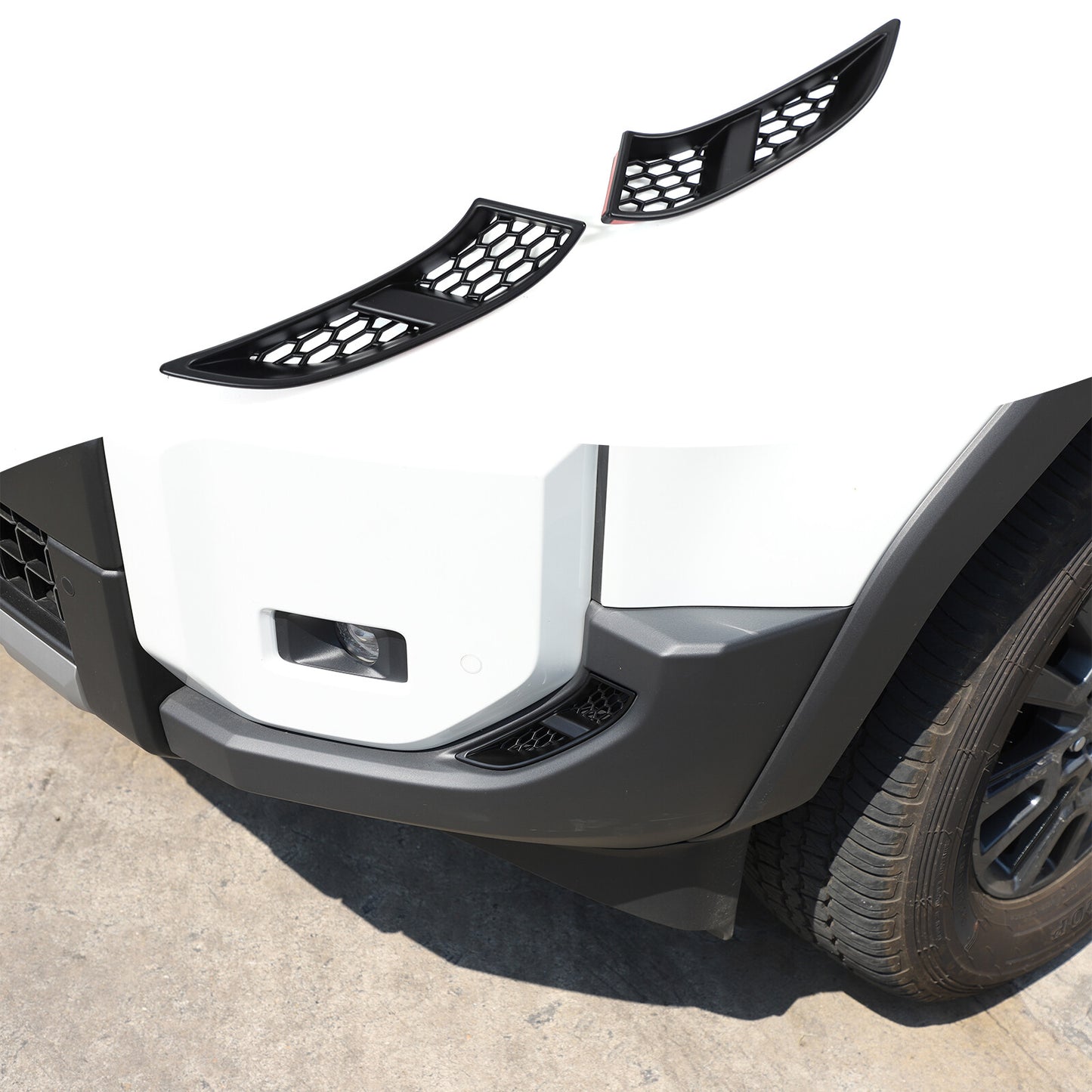 Suitable for 2024 for Land Cruiser ABS MATTE Black Front Bumper Side Air Socket Trim - n