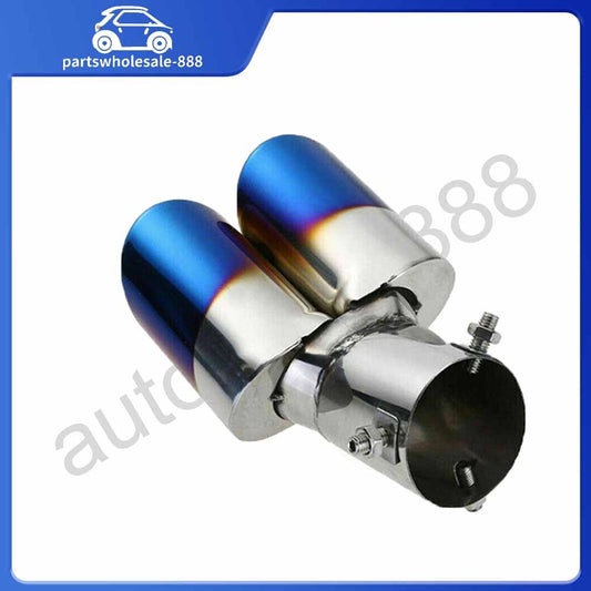Car Rear Exhaust Pipe Tail Muffler Tip Auto Accessories Replace Kit Blue OXILAM