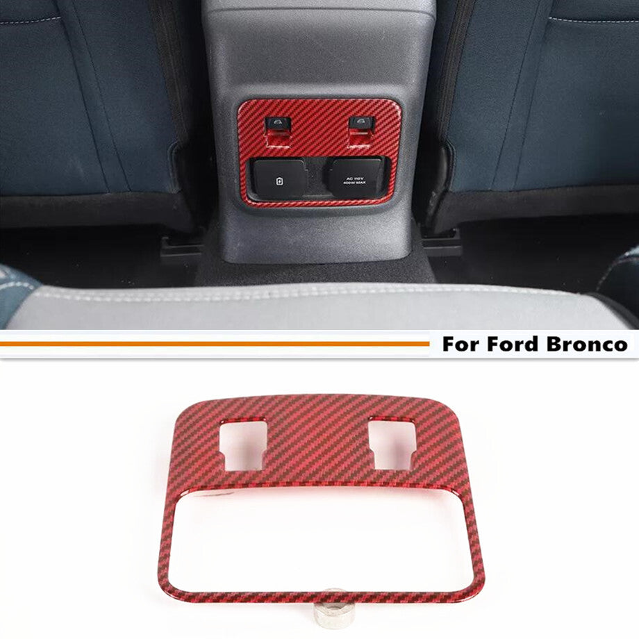 Rear Window Lift Switch Cover Trim For Bronco 21-24 Accessories Red Carbon v