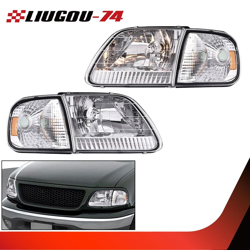 Piece mounted for CHRome housing headlight for 97-03 F150 97-02 Expedition - v