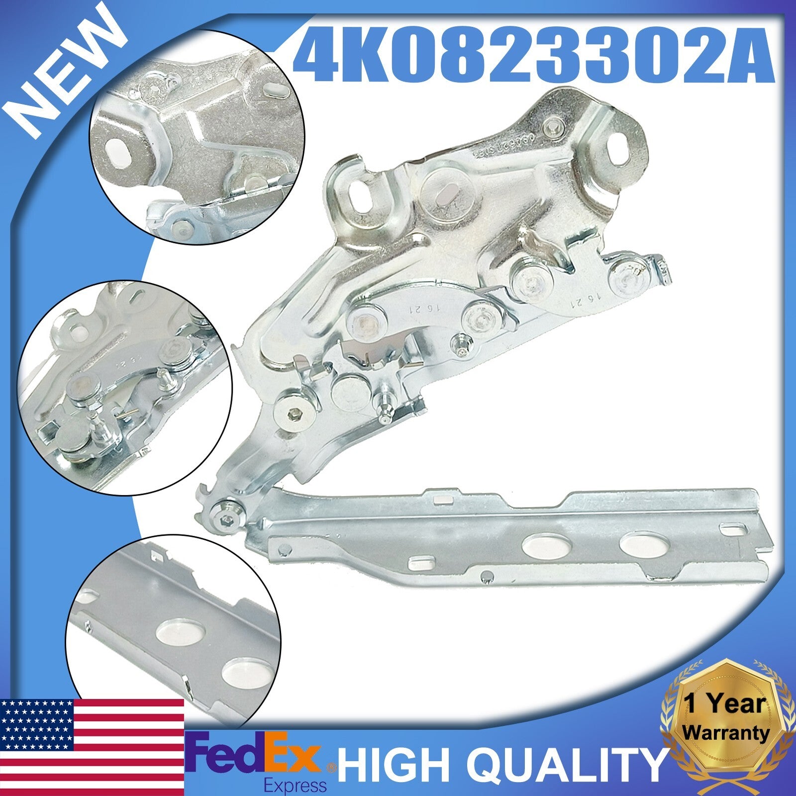 Front right Bonnet hinge for Audi A6, RS6, S6, A6 Quattro #4K0823302A - n