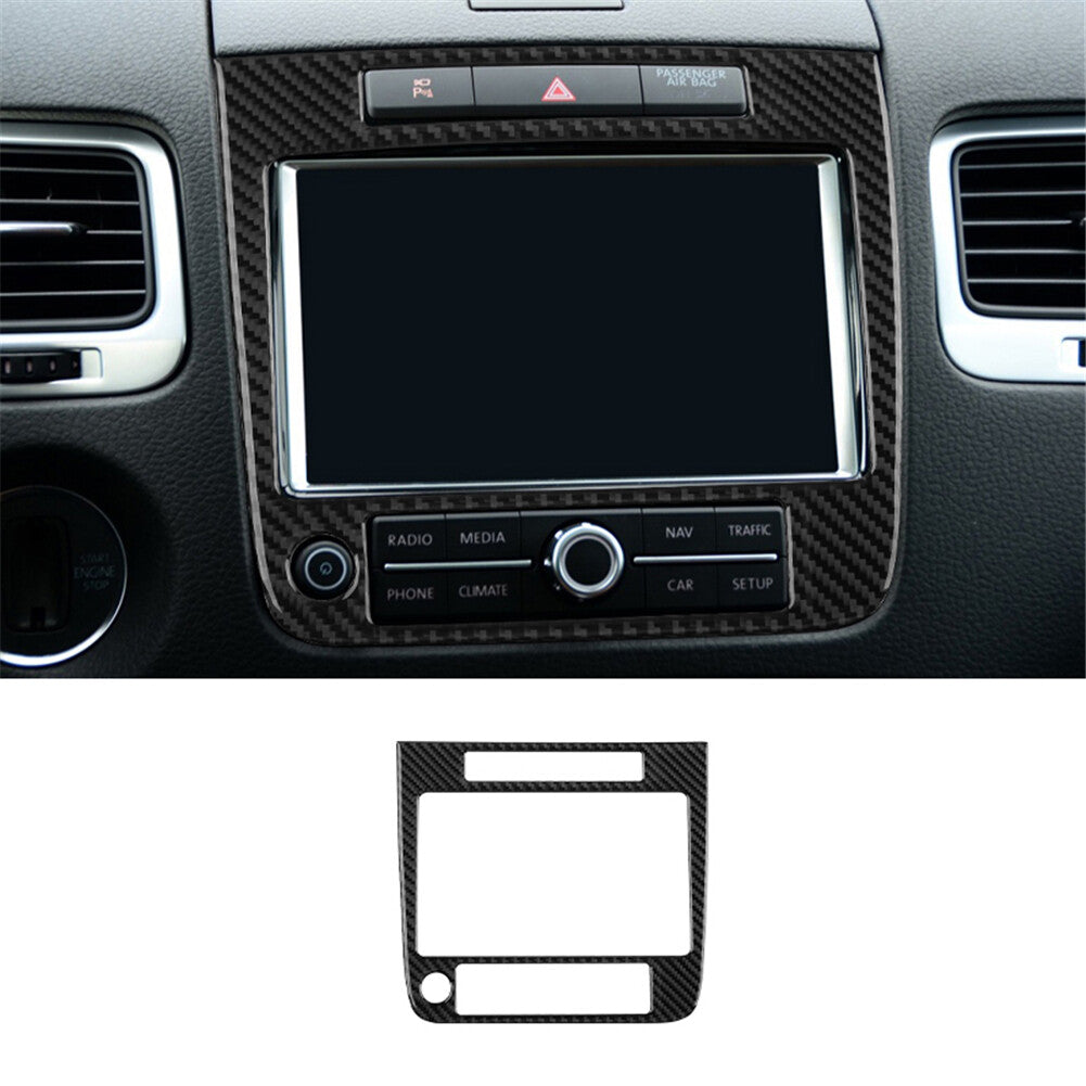 Carbon Fiber Front Armrest Box Above Cover Trim For Explorer 2020-2023 v