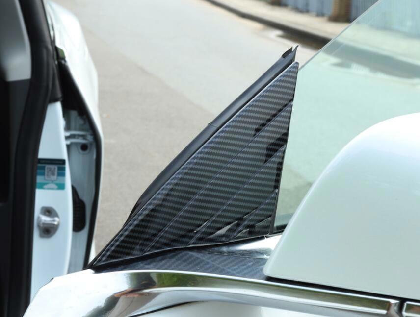 ABS Carbon Front Side Window Cover Trim 2pcs Fit For Model 3 2017-2021 n