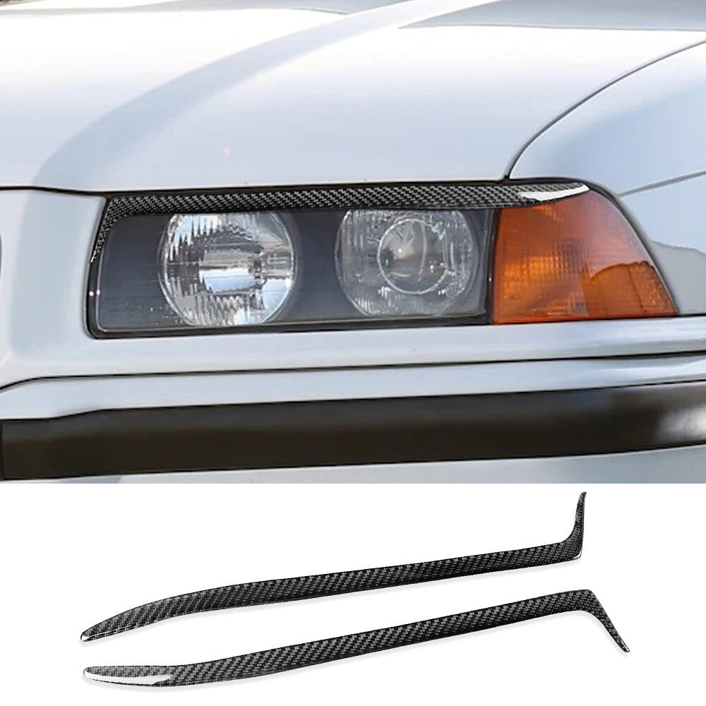 Carbon Fiber Front Headlight Eyelids Eyebrow Trim for BMW 3 Series E36 1992-1998