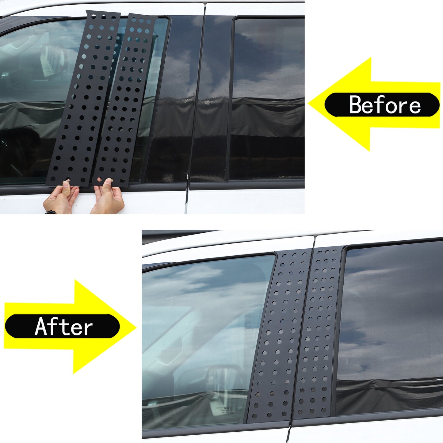 Window B pillar sticker decal decorative cover for Tundra 2022-2023 4-piece set n