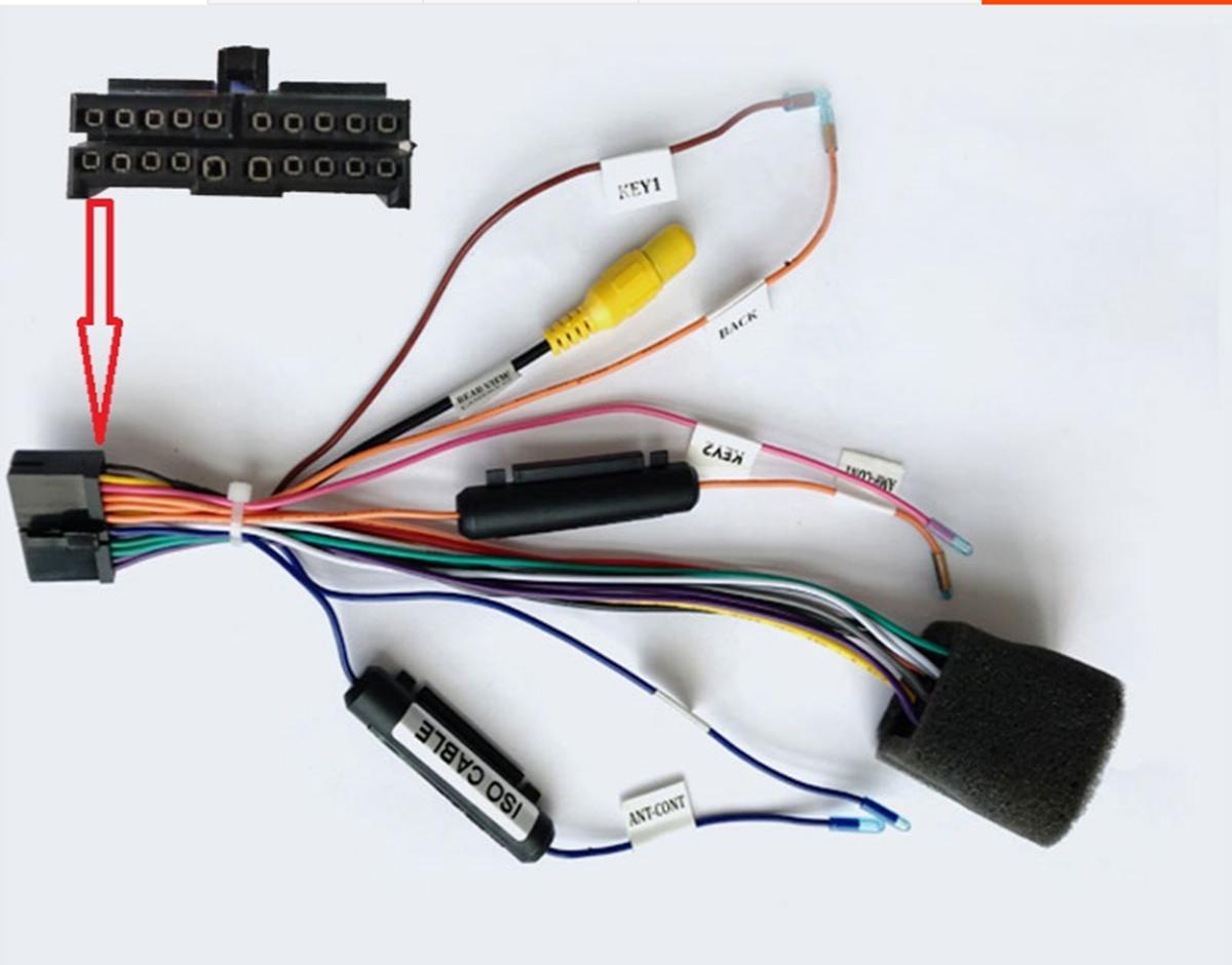 20-pin ISO wiring harness Android car SUV stereo radio connector adapter cable